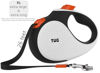 Picture of TUG XL 360° Tangle-Free Retractable Dog Leash with Anti-Slip Handle | 26 ft Strong Nylon Tape | One-Handed Brake, Pause, Lock (Extra Large, White/Orange)