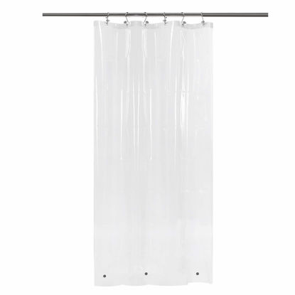 Picture of Barossa Design Narrow Shower Curtain Liner with 3 Magnets - Waterproof PEVA Shower Liner for Small Bathroom Stall, PVC Free, Metal Grommets - Clear, 32X72