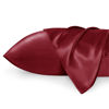 Picture of Bedsure Satin Pillowcase for Hair and Skin Queen - Burgundy Silk Pillowcase 2 Pack 20x30 Inches - Satin Pillow Cases Set of 2 with Envelope Closure, Gifts for Women Men