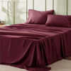 Picture of Bedsure Soft 1800 Sheets for California King Size Bed, 4 Pieces Hotel Luxury Burgundy Sheets Cal King, Easy Care Polyester Microfiber Cooling Bed Sheet Set