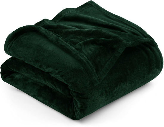 Picture of Utopia Bedding Fleece Blanket Full Size Forest Green 300GSM Luxury Fuzzy Soft Anti-Static Microfiber Bed Blanket (90x84 Inches)