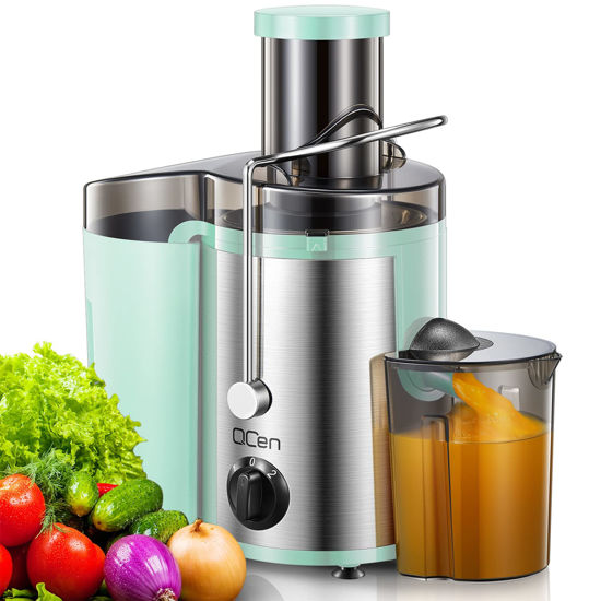 Picture of Juicer Machine, 500W Centrifugal Juicer Extractor with Wide Mouth 3” Feed Chute for Fruit Vegetable, Easy to Clean, Stainless Steel, BPA-free, Qqua