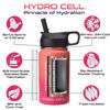 Picture of HYDRO CELL Stainless Steel Triple Insulated Water Bottle, 2 Lids (64oz 40oz 32oz 24oz 18oz 14oz) - Metal Vacuum Flask with Modern Leakproof Sport Straw Design for Kids and Adults (Coral/Punch - 14oz)