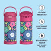 Picture of THERMOS FUNTAINER 12 Ounce Stainless Steel Vacuum Insulated Kids Straw Bottle, Mod Flowers