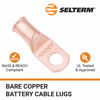 Picture of SELTERM 10pcs 2 AWG - 5/16" Stud - Battery Lugs, Heavy Duty Wire Lugs, Ring Terminals, Battery Cable Ends,2 Gauge Terminals, UL Bare Copper Eyelets Electrical Battery Terminal Connectors