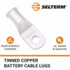 Picture of SELTERM 2pcs 1 AWG 1/4" Stud Tinned Copper Wire Lugs, Battery Lugs, Ring Terminals, Battery Cable Ends, 1 Gauge Ring Terminal Connectors, UL Marine Grade Electrical Battery Terminal Connectors