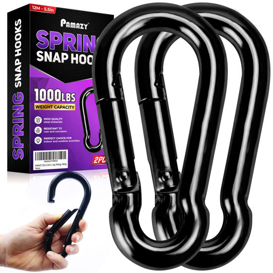 Abbasali 3Pcs Spring Snap Hook Carabiner Heavy Duty Pulley Roller And 6Mm  Spring Snap Hooks Pully Crane Rope Cable Loading 150 Kg