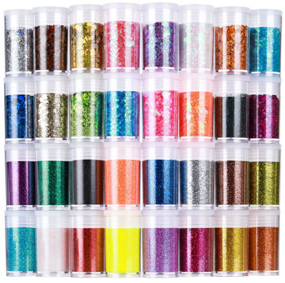Holographic Chunky Glitter, 160G/5.64OZ Craft Glitter for Resin, Metallic  Iridescent Chunky Glitter Sequin Flake, Cosmetic Glitter for Makeup Body