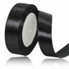 Picture of Solid Color Black Satin Ribbon, 3/4 Inches x 25 Yards Fabric Satin Ribbon for Gift Wrapping, Crafts, Hair Bows Making, Wreath, Wedding Party Decoration and Other Sewing Projects