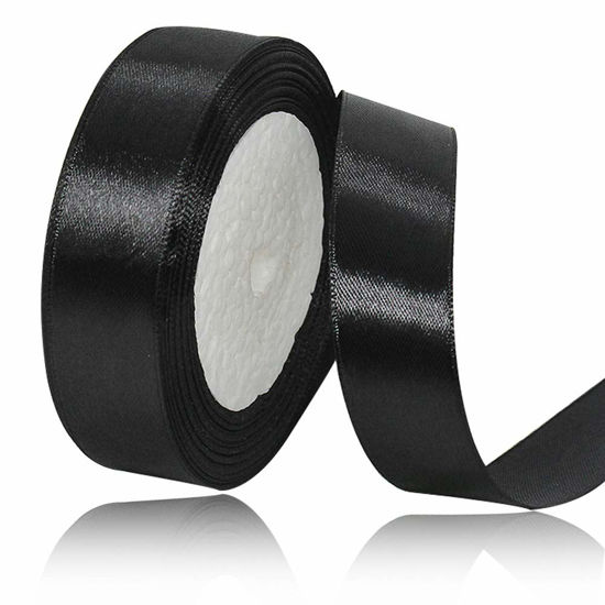 GetUSCart- Ribbli Black Satin Ribbon 5/8 inch x Continuous 25 Yards,Double  Faced Satin Use for Craft, Gift Wrapping, Christmas Ornaments, Hair Bows,  Bouquet Bows