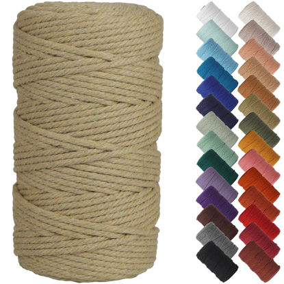 Picture of NOANTA Khaki Macrame Cord 4mm x 109yards, Colored Macrame Rope, Cotton Cord Macrame Yarn, Colorful Cotton Craft Cord for Wall Hanging, Plant Hangers, Crafts, Knitting