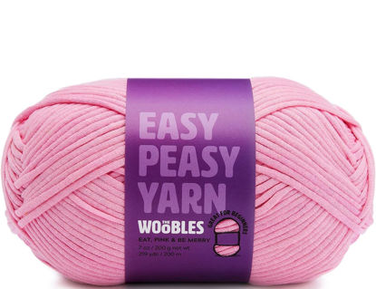 Picture of The Woobles Easy Peasy Yarn, Crochet & Knitting Yarn for Beginners with Easy-to-See Stitches - Yarn for Crocheting - Worsted Medium #4 Yarn - Cotton-Nylon Blend