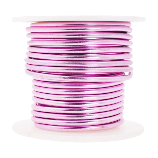 Picture of Mandala Crafts 3mm 8 Gauge Pink Anodized Aluminum Wire for Sculpting, Armature, Jewelry Making, Gem Metal Wrap, Garden, Colored and Soft, 1 Roll