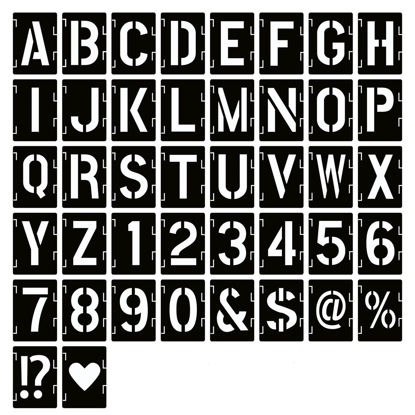 YEAJON 6 Inch Letter Stencils and Numbers, 40 Pcs Alphabet Drawing  Templates, Reusable Plastic Art Craft Stencils for Painting on Wood, Wall,  Fabric