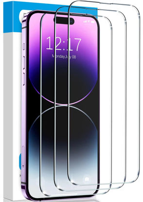 Picture of Fotbor for iPhone 14 Pro Max Screen Protector [3 Pack], iPhone 14 Plus & iPhone 13 Pro Max Screen Protector Tempered Glass, Sensor Protection, Full Coverage Ultra Clear 6.7 Inch