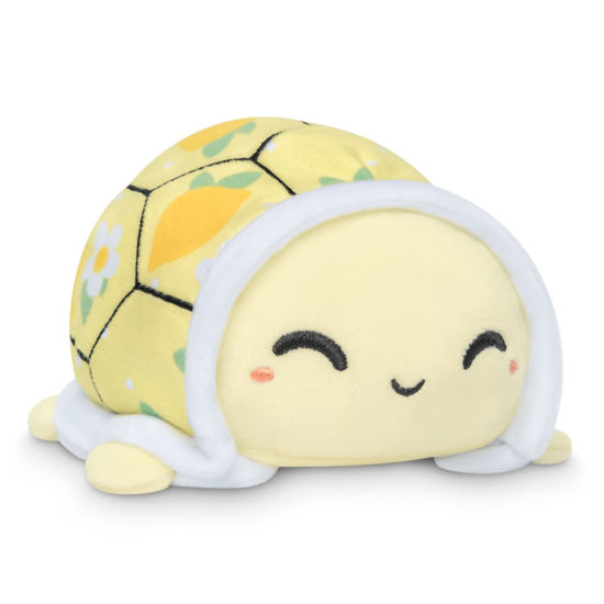 Picture of TeeTurtle - The Original Reversible Turtle Plushie - Lemons + Flowers - Cute Sensory Fidget Stuffed Animals That Show Your Mood