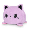 Picture of TeeTurtle - The Original Reversible Cat Plushie - Pink + Purple Flower - Cute Sensory Fidget Stuffed Animals That Show Your Mood