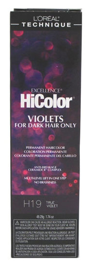 Picture of L'Oreal Paris Excellence Hicolor Permanent Hair Color, True Violet, 1.74 Oz