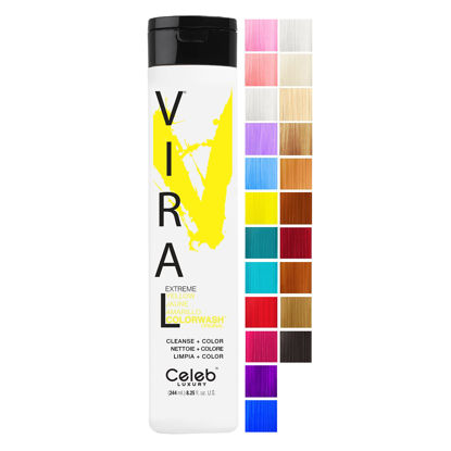 Picture of Celeb Luxury Viral Colorwash, Professional Semi-Permanent Hair Color Depositing Shampoo, Yellow 8.25 Fl Oz (Pack of 1)