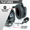 Picture of Rugged Carbon Fiber Behind The Head Headset and Adaptor Cable for Racing Radios Electronics Communications Kenwood & Baofeng - Features 2-Pin to 5-Pin Coil Cord Volume Control Knob 3.5mm Input Jack