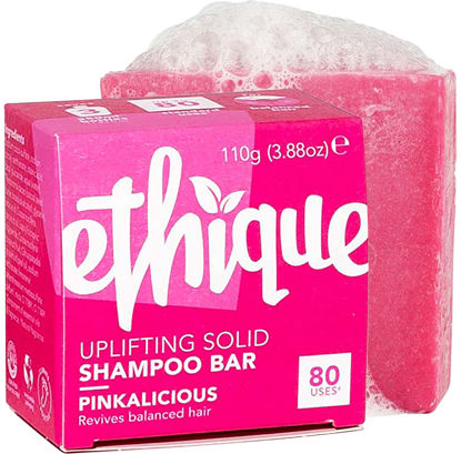 Picture of Ethique Pinkalicious - Uplifting Solid Shampoo Bar for Balanced Hair - Vegan, Eco-Friendly, Plastic-Free, Cruelty-Free, 3.88 oz (Pack of 1)