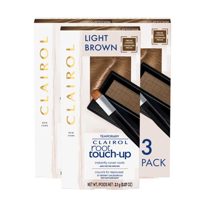 Picture of Clairol Root Touch-Up Temporary Concealing Powder, Light Brown Hair Color, Pack of 3