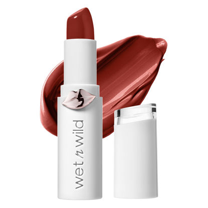 Picture of Lipstick By Wet n Wild Mega Last High-Shine Lipstick Lip Color Makeup, Brick Red Fire-Fighting