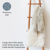 Picture of First Landings Faux Fur Baby Photoshoot Props (Set of 2) - Ultra Soft 28" x 24" Faux Fur Blanket Newborn Photography Props, Beige, Cream White Photo Backdrop