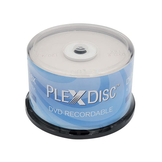 Picture of PlexDisc DVD-R 4.7GB 16x Logo Branded Recordable Media Disc - 50 Disc Spindle (FFP) 632-814-BX