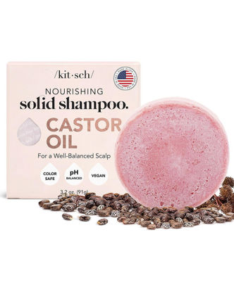 Picture of Kitsch Hair Growth Castor Oil Shampoo Bar | Eco-friendly | Made in US | Shampoo Hydrates & Moisturizes Dull and Dry Hair | All-Natural Chemical-free Daily Shampoo Softens & Strengthens