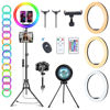 Picture of WisaKey 13" RGB Ring Light with 63" Stand and 2 Phone Holders, Tablet iPad Holder, Sunset Lamp, 51 Color Modes Selfie Ringlight with Desk Tripod, Halo Ring Light for TikTok/Live Stream/Makeup/YouTube