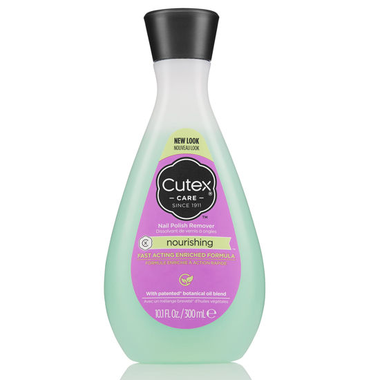 Picture of Gel Nail Polish Remover by Cutex, Ultra-Powerful & Removes Glitter and Dark Colored Paints, Paraben Free, 6.76 Fl Oz