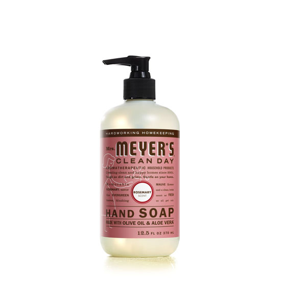 Picture of Mrs. Meyer's Hand Soap, Made with Essential Oils, Biodegradable Formula, Rosemary, 12.5 fl. oz