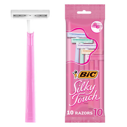 Picture of BIC Silky Touch Women's Disposable Razors, With 2 Blades, Pretty Pastel Razor Handles, 120 Count Value Pack of Shaving Razors