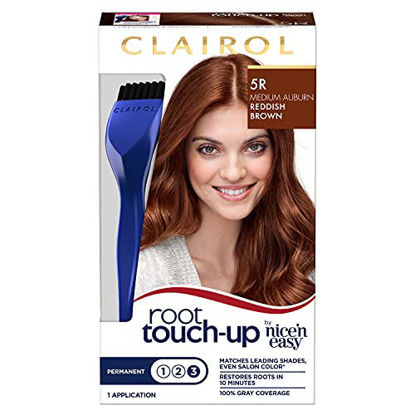 Picture of Clairol Root Touch-Up by Nice'n Easy Permanent Hair Dye, 5R Medium Auburn/Reddish Brown Hair Color, Pack of 1