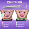 Picture of BASIC CONCEPTS Metal Tongue Scraper, Reduce Bad Breath in Seconds, Stainless Steel Tongue Cleaners for Adults, Metal Tounge Scrubber, Tongue Scraper Cleaner for Fresh Breath Tongue Brush (One Pack)