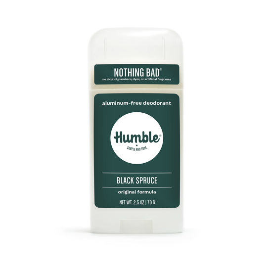 Picture of Humble Brands All Natural Aluminum Free Deodorant Stick for Women and Men, Lasts All Day, Safe, and Certified Cruelty Free, Black Spruce, Pack of 1