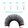 Picture of Volume Lash Extensions 0.07 D Curl 16-22mm Mixed Tray Easy Fanning Volume Lashes Matte Black Self Fan Eyelash Extension Supplies (0.07-D, 16-22mm Mix)