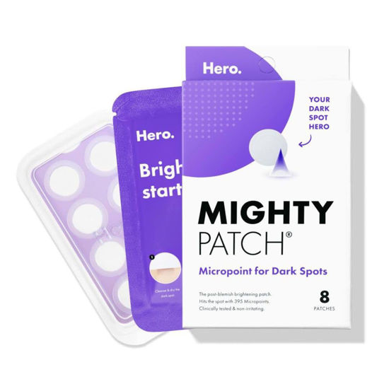 Picture of Mighty Patch Micropoint for Dark Spots from Hero Cosmetics - Post-Blemish Dark Spot Patch with 395 Micropoints, Dermatologist Tested and Non-irritating, Not Tested on Animals (8 Count)