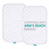 Picture of Waterproof Quilted Bassinet Mattress Pad Cover Compatible with Arm's Reach Clear-Vue, Cambria, Mini Ezee 2 in 1Co-Sleeper Bassinet 2 Pack, Ultra Soft Bamboo Surface