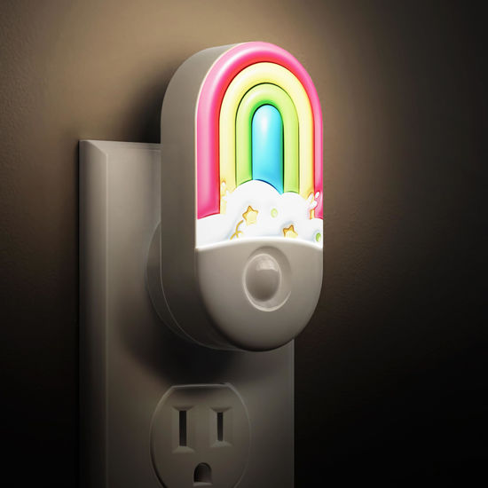 Picture of Rainbow Night Lights Plug into Wall, LOHAS[2 Pack] Kids Night Light, 0.6W LED Dusk to Dawn Sensor Cute Nursery Gift, Natural White 4000K,30/60LM Nightlight Decor for Baby Children Girl Toddler