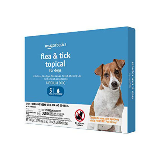 Picture of Amazon Basics Flea and Tick Topical Treatment for Medium Dogs (23-44 lbs), 3 Count (Previously Solimo)