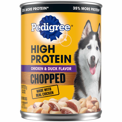 Picture of PEDIGREE High Protein Adult Canned Soft Wet Dog Food, Chopped Chicken & Duck Flavor, (12) 13.2 oz. Cans