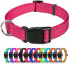 Picture of TagME Reflective Nylon Dog Collars, Adjustable Classic Dog Collar with Quick Release Buckle for Extra Large Dogs, Hot Pink, 1¼" Width