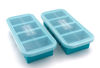 Picture of Souper Cubes 1-Cup Extra-Large Silicone Freezing Tray With Lid - Freeze Food Soup Broth Sauce In Perfect 1-Cup Portions, 2-Pack, Aqua Color