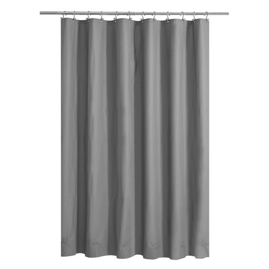 Picture of Mrs Awesome Shower Curtain Liner with 6 Magnets Beige PEVA 8G Thick & Heavy Duty, Waterproof Plastic Shower Curtains for Bathroom, Standard Size 72 x 72 inch, Dark Gray