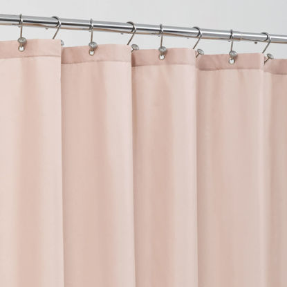 Picture of ALYVIA SPRING Pink Shower Curtain Liner Fabric with 3 Magnets - Waterproof Soft Hotel Quality Cloth Shower Curtain for Bathroom, Light-Weight & Machine Washable - Standard Size 72x72, Blush Pink