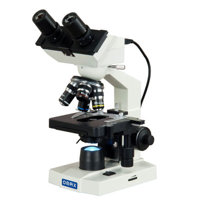 Picture of OMAX - MD82ES10 40X-2000X Digital LED Compound Microscope with Built-in 1.3MP Camera and Double Layer Mechanical Stage Compatible with Windows and Mac