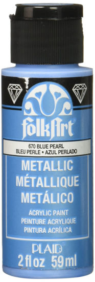 Picture of FolkArt Metallic Acrylic Paint in Assorted Colors (2 Ounce), 670 Blue Pearl