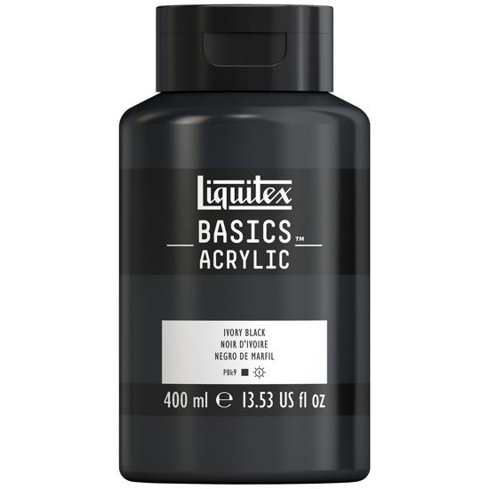 Picture of Liquitex BASICS Acrylic Paint, 400ml (13.5-oz) Bottle, Ivory Black